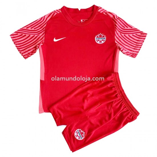 Camisola Canadá Criança Equipamento Primeiro 2022 Manga Corta